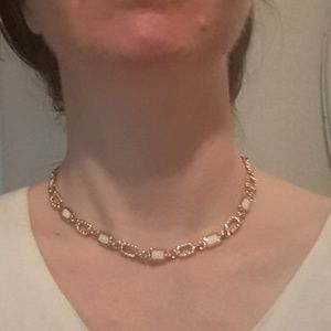 Enameled Gold & Rope Style Costume Necklace.